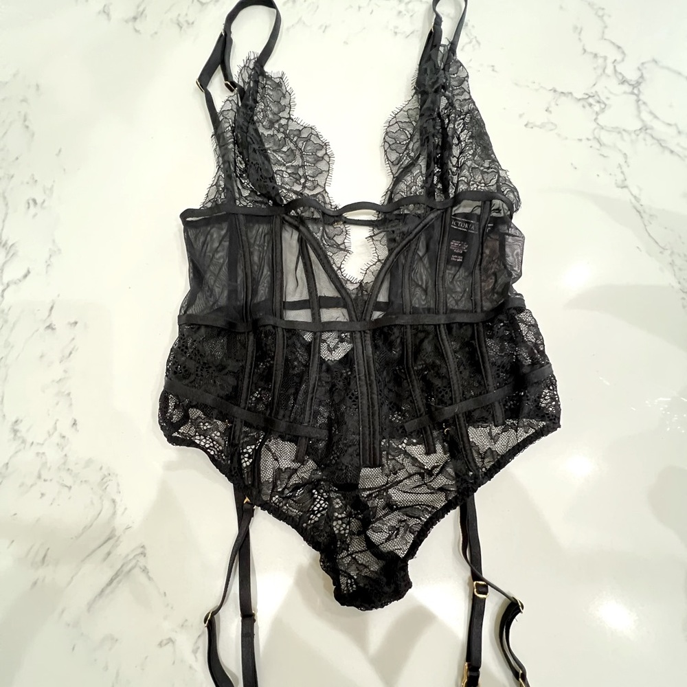 Victoria’s Secret black lace lingerie